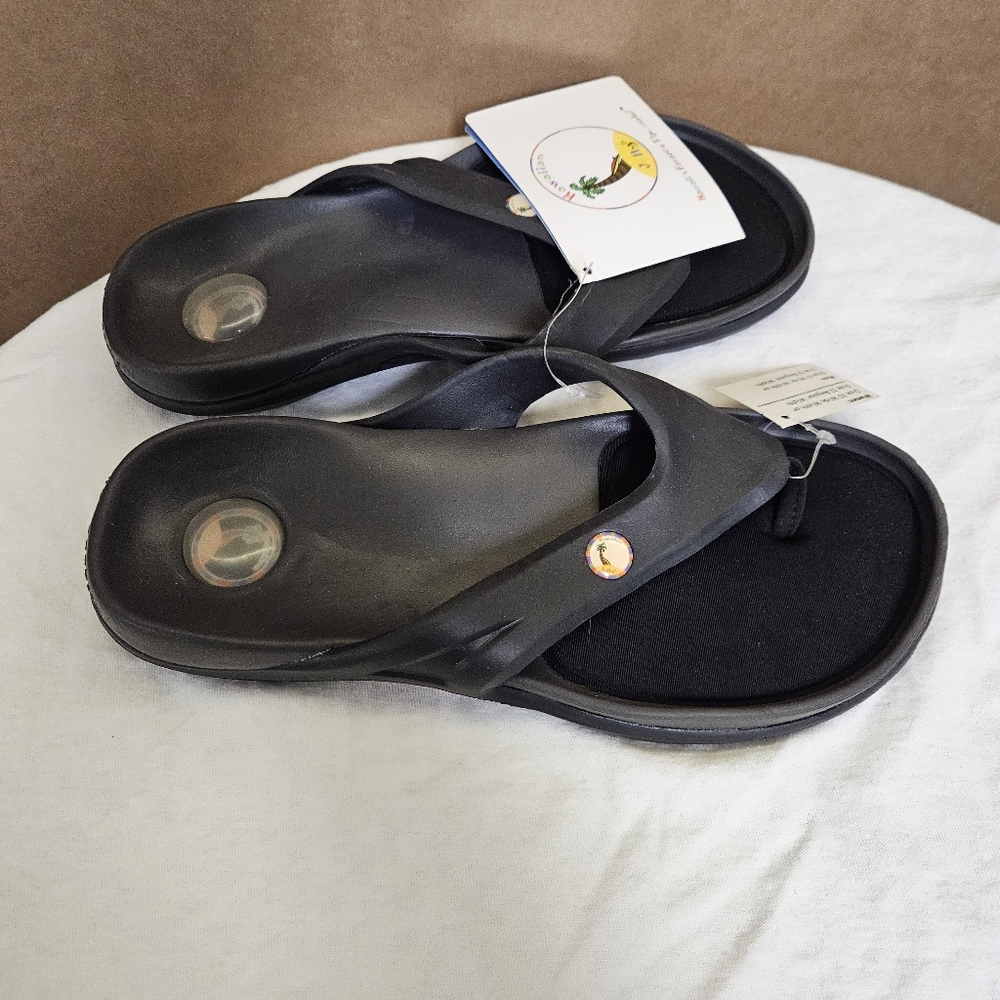 Black Flip Flop Sandals Men Size 11 - Picture 5 of 16
